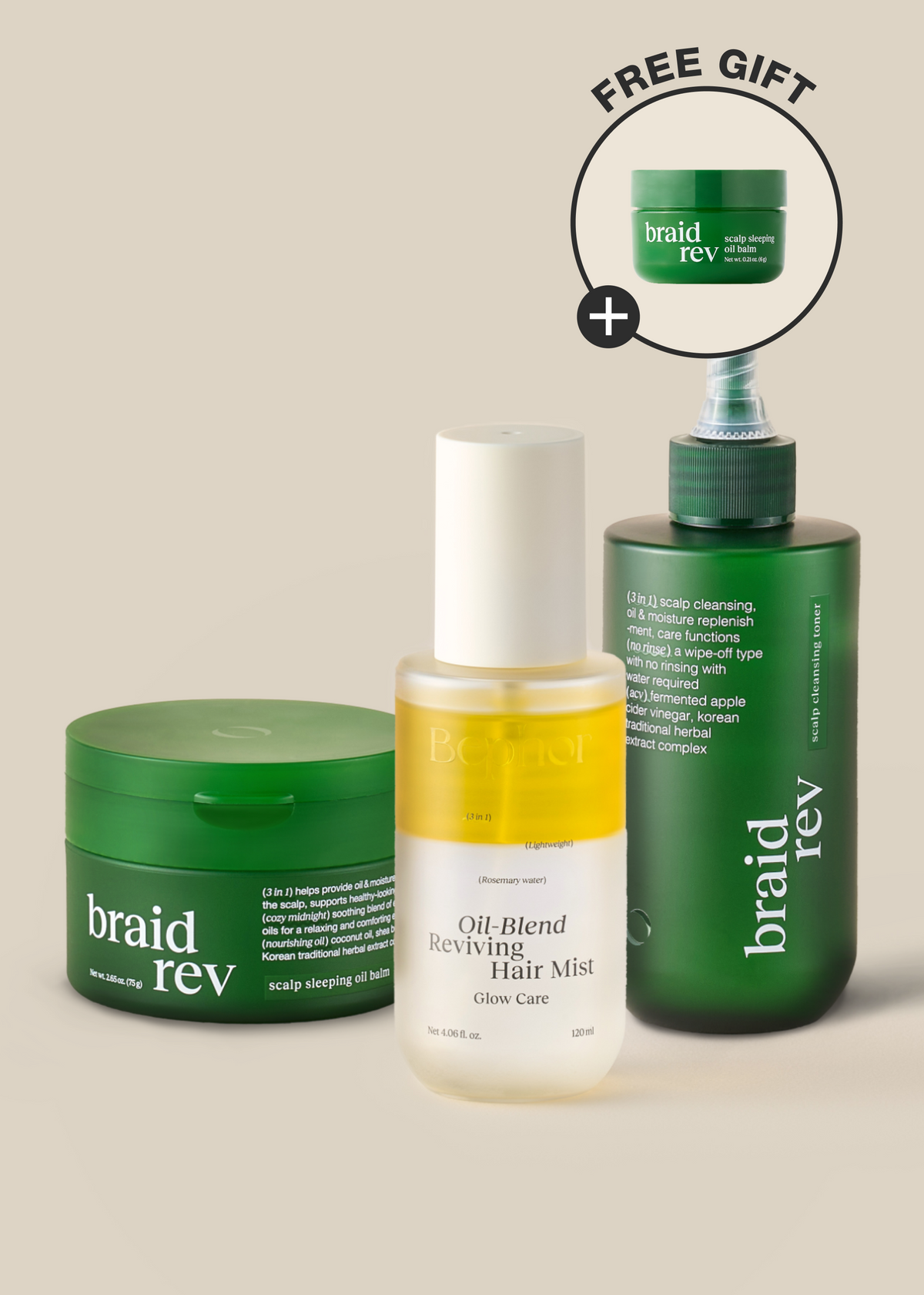 The Essential Crown & Strand Trio (Toner + Oil Balm + Choice of 2 Reviving Mists)